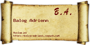 Balog Adrienn névjegykártya